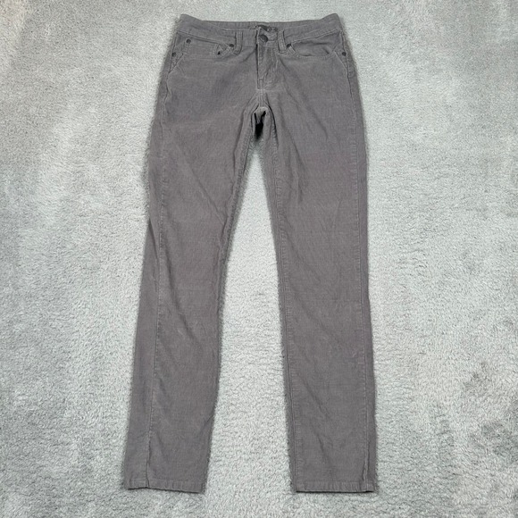 Prana Pants - Prana Gray Organic Cotton Stretch Corduroy Slim Pants Womens Size 2 Stretch EUC